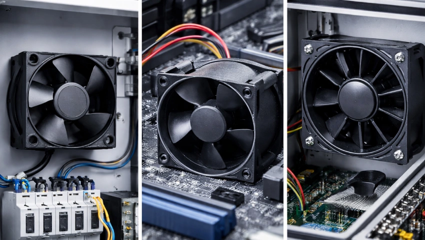 the three common types of axial fans are