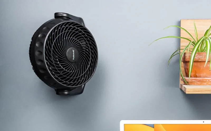 small black ceiling fan