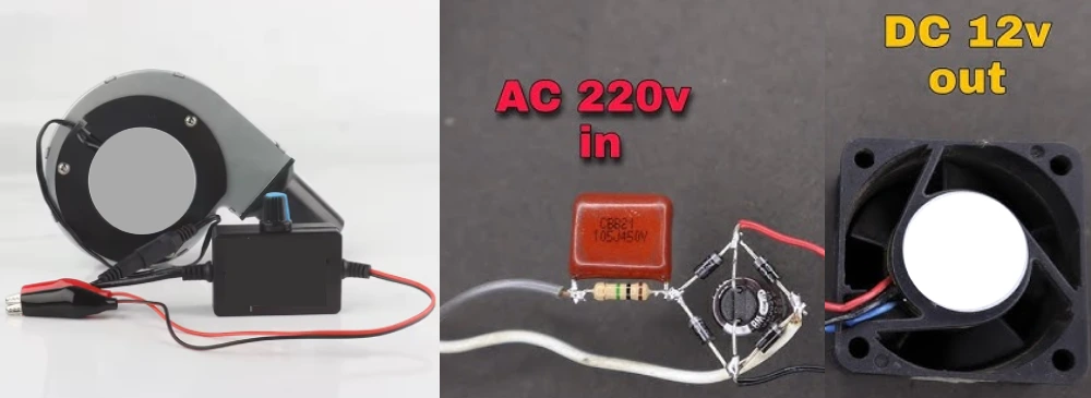 connect dc fan to ac power