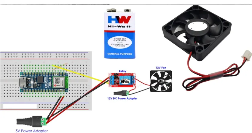 how to power a 12v dc fan