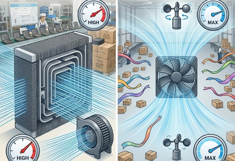 static pressure vs airflow fans