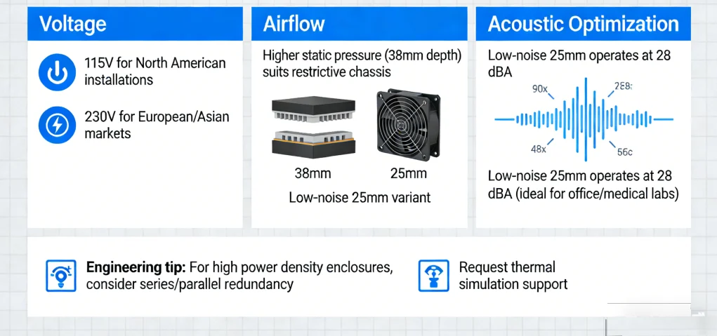 120mm ac fan acoustic optimization