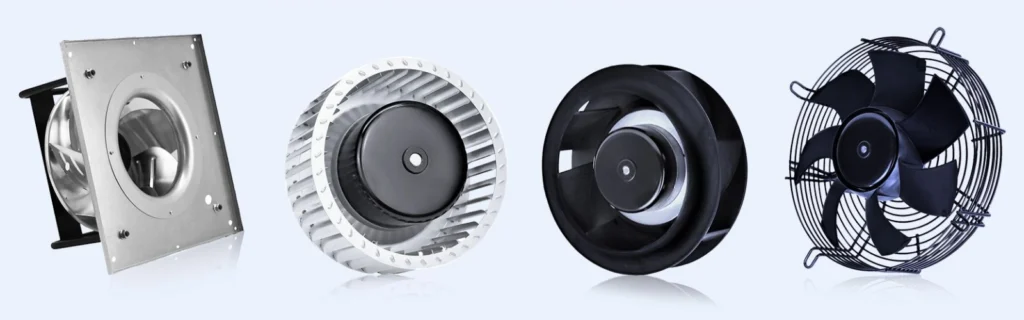 efficiency of various centrifugal fans
