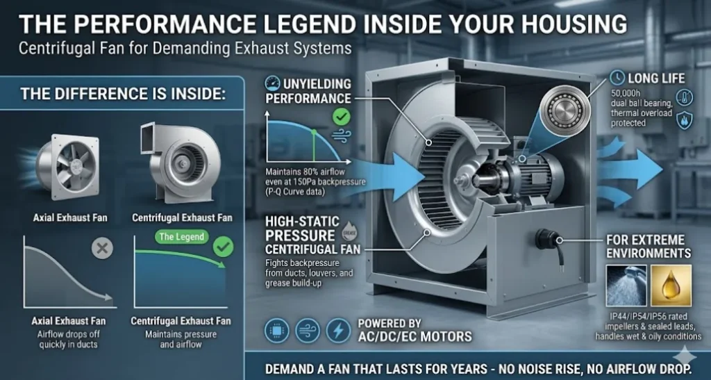 high static pressure exhaust fan