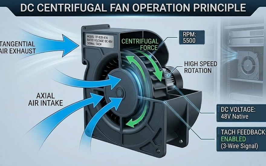 how a dc centrifugal fan works