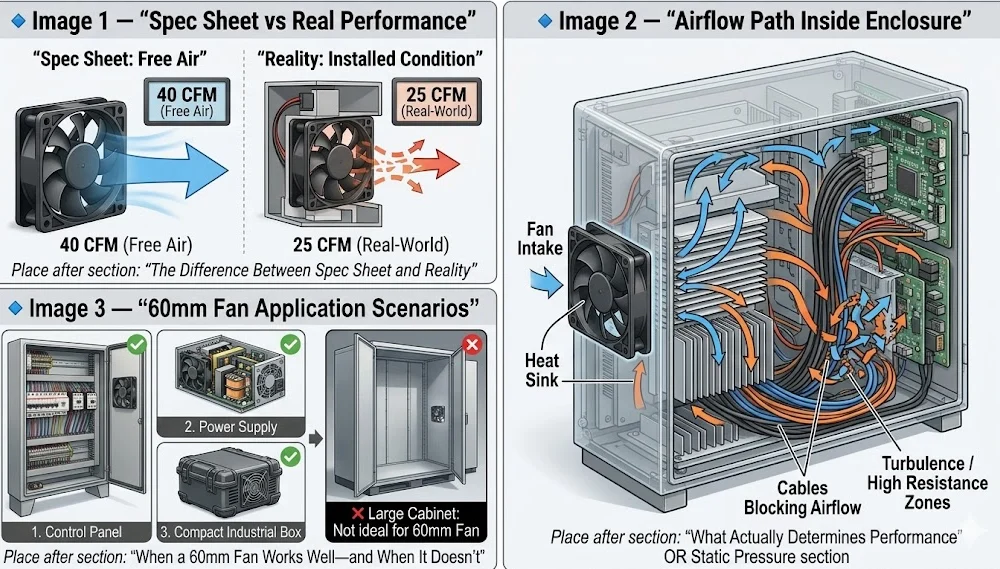 how fast can a 60mm fan blow air