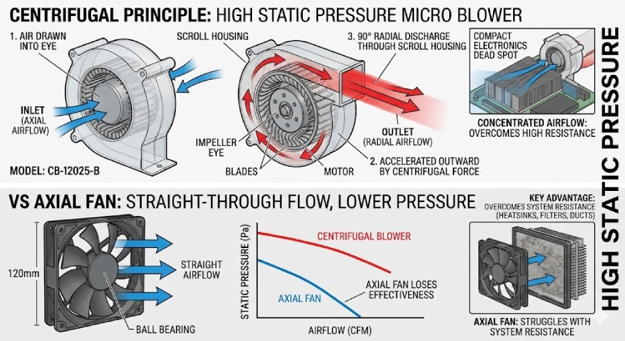how micro blowers work centrifugal principle