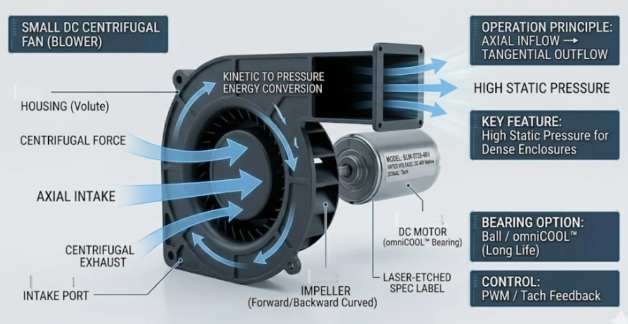 how small centrifugal fans work