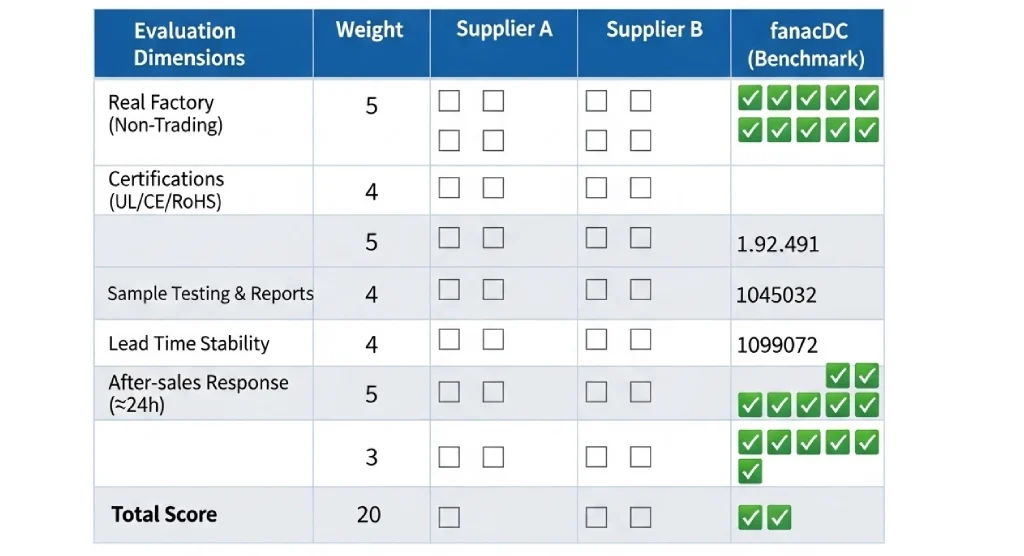 supplier rapid assessment scorecard