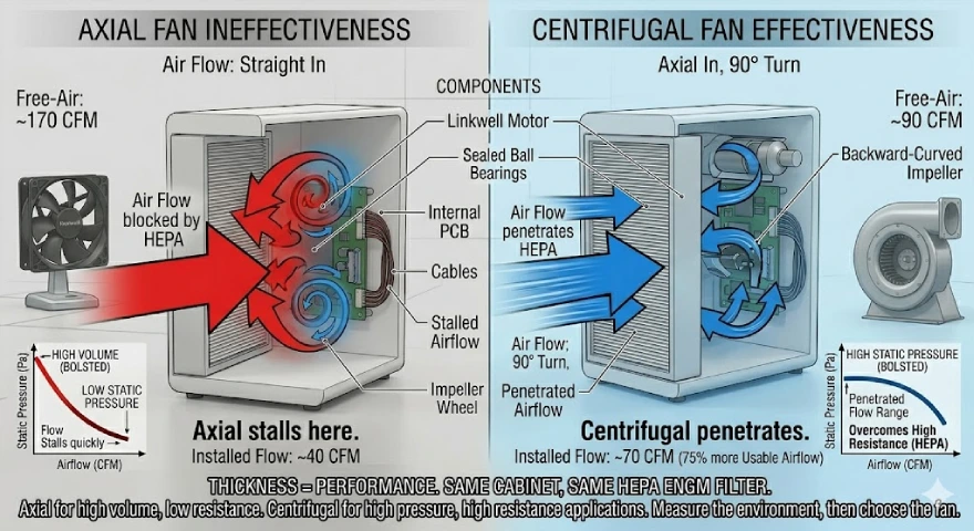 Medial device with a HEPA filter