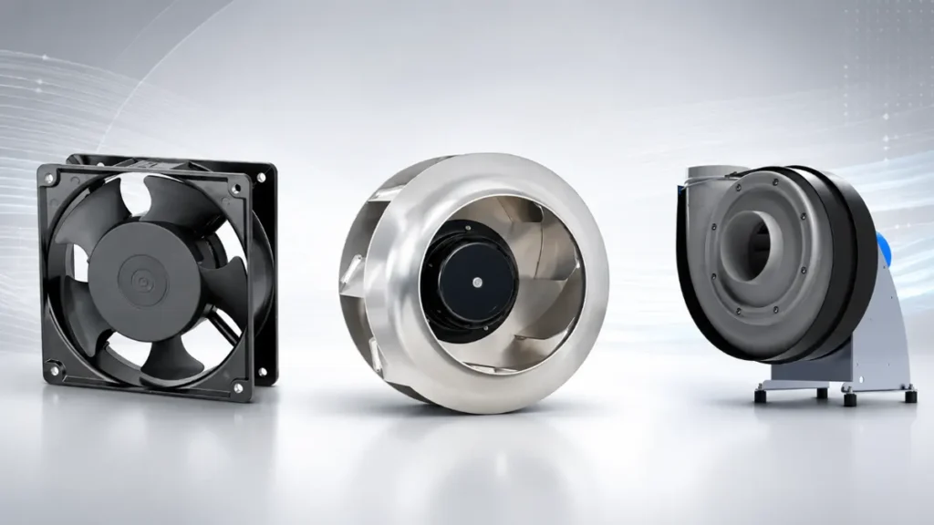 axial fan vs centrifugal fan vs radial fan