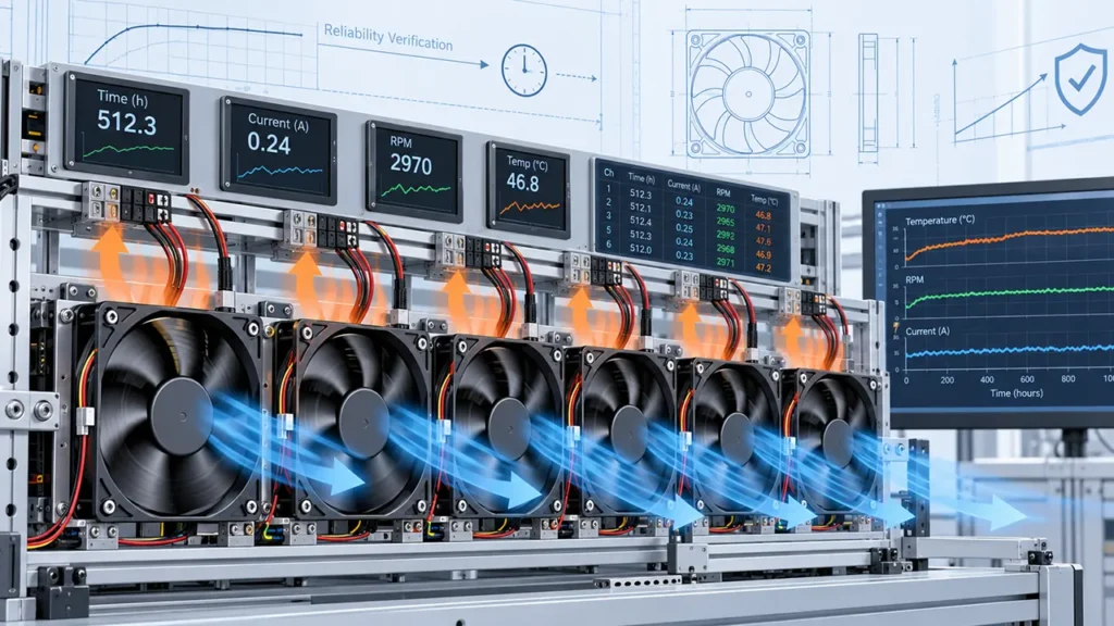 cooling fan burn in test