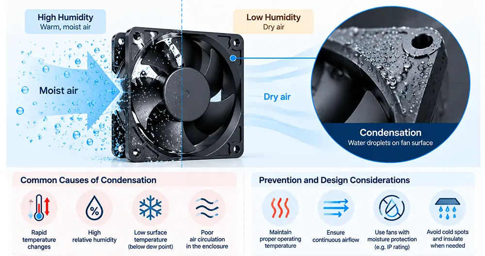 cooling fan humidity and condensation